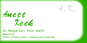 anett keck business card